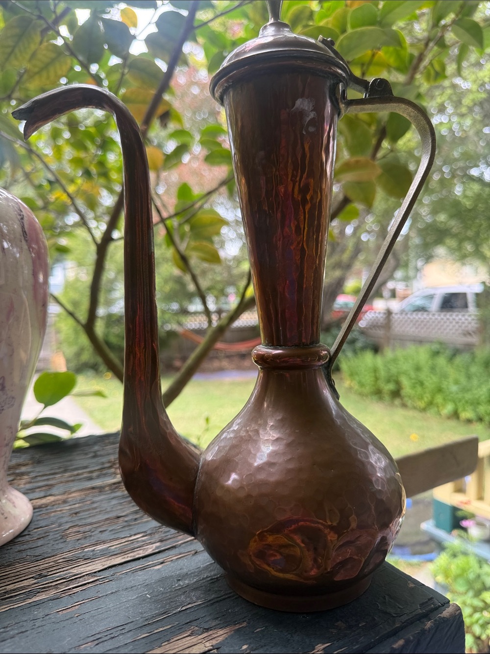Russian teapot by Tula Batashev Hammered Copper Ewer Pitcher -Dark Copper Finish